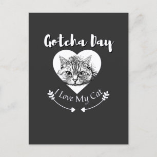 Cartão Postal De Anúncio Dia de Gato Adotado - Feliz Dia de Adoção