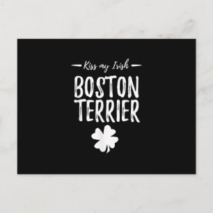 Cartão Postal De Anúncio Dia de São Patrício Boston Terrier Dog Mãe Engr