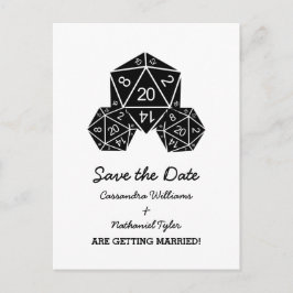 Cartão Postal De Anúncio Dice Ebony D20 Salve o Cartão-Postal de Data