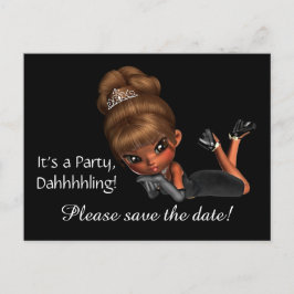 Cartão Postal De Anúncio Diva Salvar a Data