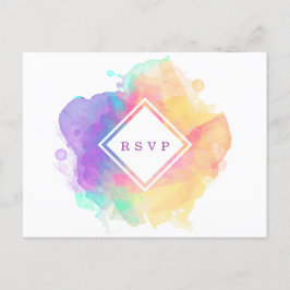 Cartão Postal De Anúncio Diversão em Aquarela RSPV