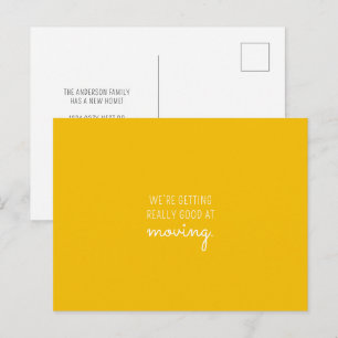 Cartão Postal De Anúncio Diversão Minimal Amarelo Novo Endereço Residencial