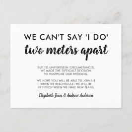 Cartão Postal De Anúncio Dois Metros Adiando a Mudança de Data Casamento