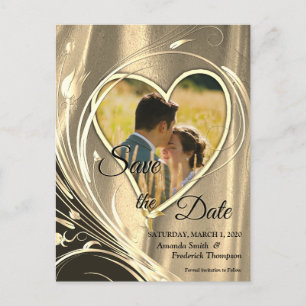 Cartão Postal De Anúncio Dourado esplendor de flores de Satin & Ivory