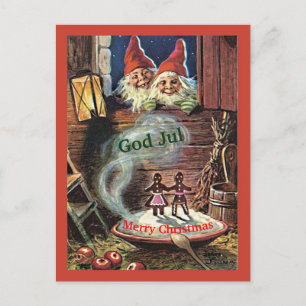 Cartão Postal De Anúncio Duendes dos gnomos do cartão de Natal de Tomte do