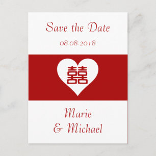 Cartão Postal De Anúncio Dupla Felicidade - Coração Vermelho Ousado