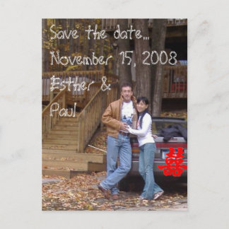 Cartão Postal De Anúncio Dupla Felicidade - Salve a data......