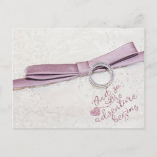 Cartão Postal De Anúncio E assim começa a Aventura - Noivado Casamento