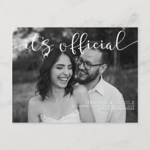 Cartão Postal De Anúncio É o casamento de fotos da Elopement