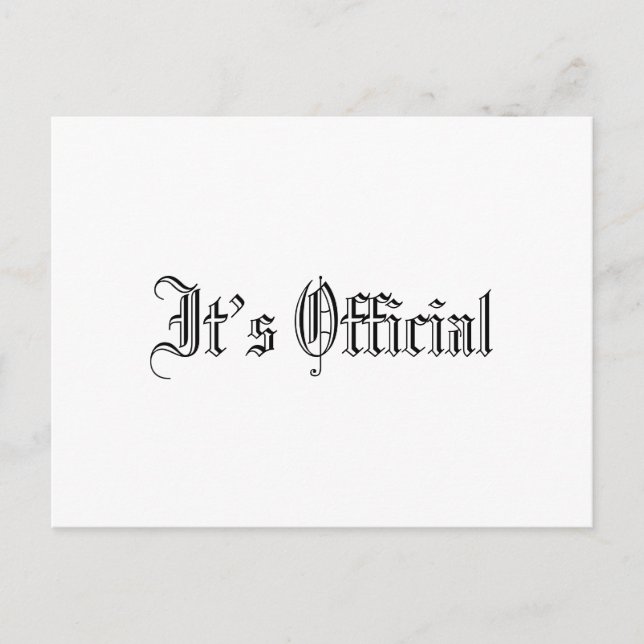 Cartão Postal De Anúncio É um casamento gótico simples oficial (Frente)