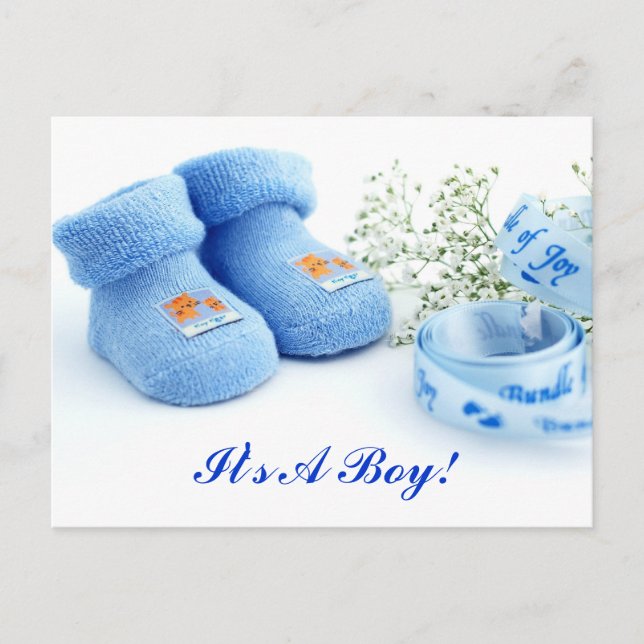 Cartão Postal De Anúncio É um menino! Cartão de lançamento (Frente)