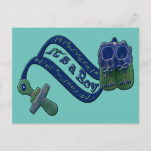 Cartão Postal De Anúncio É um obrigado dos calçados do Pacifier do bebê do