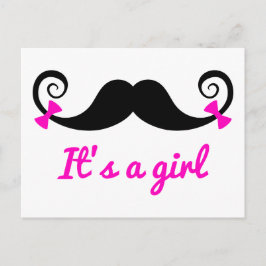 Cartão Postal De Anúncio é uma design menina, bigode encaracolado com arcos