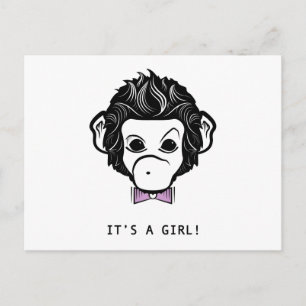 Cartão Postal De Anúncio é uma menina! senhor macaco