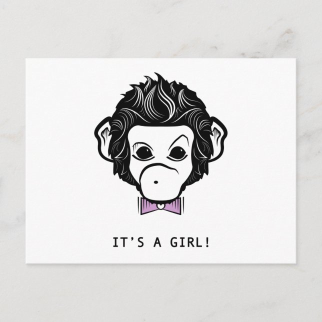 Cartão Postal De Anúncio é uma menina! senhor macaco (Frente)
