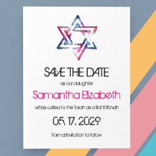 Cartão Postal De Anúncio Economias artísticas de Mitzvah do bastão do bar