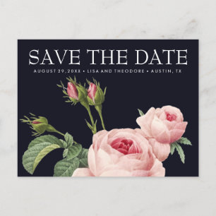 Cartão Postal De Anúncio Economias azuis do CASAMENTO do rosa cor-de-rosa