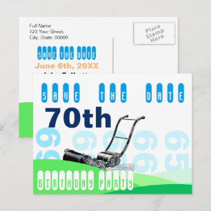 Cartão Postal De Anúncio Economias da festa de aniversário do 70 do