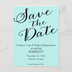 Cartão Postal De Anúncio Economias do azul de Tiffany a data