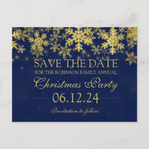 Cartão Postal De Anúncio Economias do Natal o inverno Dourado dos azuis