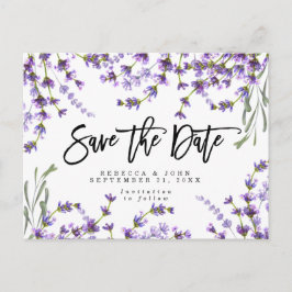 Cartão Postal De Anúncio economias florais do casamento da lavanda do boho