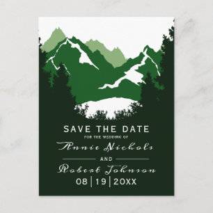 Cartão Postal De Anúncio Economias verdes do casamento no inverno da