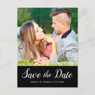 Cartão Postal De Anúncio Economias Wedding a foto do costume da data