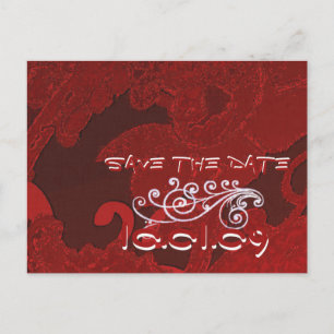 Cartão Postal De Anúncio Economize A Data Borgonha Grunge Floral