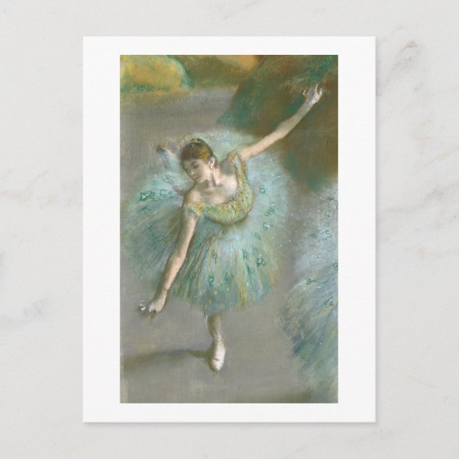Cartão Postal De Anúncio Edgar Degas | Dançarina em Verde | Novo Endereço (Frente)