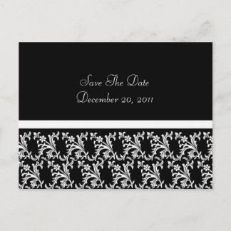 Cartão Postal De Anúncio Elegância em Preto e Branco com Renda