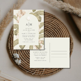 Cartão Postal De Anúncio Elegant Botanical Garden Wedding Save the Date