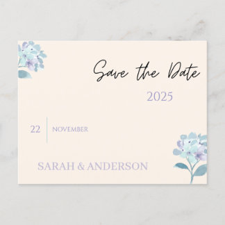 Cartão Postal De Anúncio Elegant Floral Save the Date Card