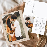Cartão Postal De Anúncio Elegante Boho Salve a data do minimalista de fotos<br><div class="desc">Cartões salve a data Boho Terracotta que têm uma foto na frente. Os Cartões salve a data contêm uma moderna tipografia cursiva escrita escrita escrita escrita escrita escrita escrita escrita que é elegante,  simples e moderna a ser usada depois da simples celebração do dia de casamento minimalista.</div>