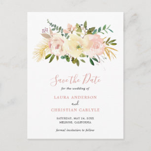 Cartão Postal De Anúncio Elegante cartão de salvar a data de casamento em r