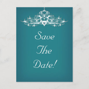 Cartão Postal De Anúncio Elegante Chandelier Salve O Casamento De Data