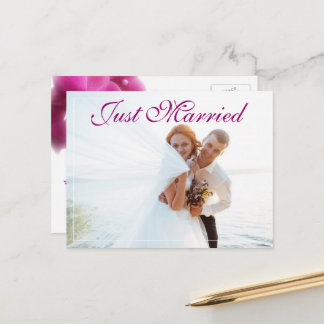 Cartão Postal De Anúncio Elegante Elopement Wedding