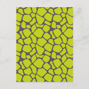 Cartão Postal De Anúncio Elegante Estampa de Leopardo Roxo Neon Pele de Ani