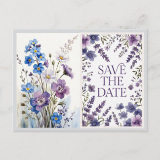 Cartão Postal De Anúncio Elegante Floral Salve o Dia