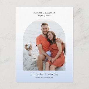 Cartão Postal De Anúncio Elegante Foto Minimalista de Casamento Salve a Dat
