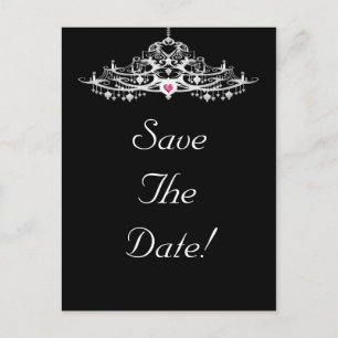 Cartão Postal De Anúncio Elegante Lustre Salve O Casamento Data