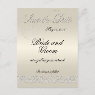 Cartão Postal De Anúncio Elegante Pearl Flourish A Data