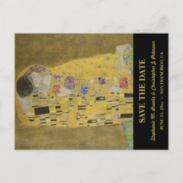 Cartão Postal De Anúncio Elegante Save the Date com "O Beijo" / Site