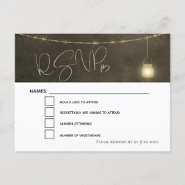 Cartão Postal De Anúncio Elegante Sepia tones Mason Jar RSVP