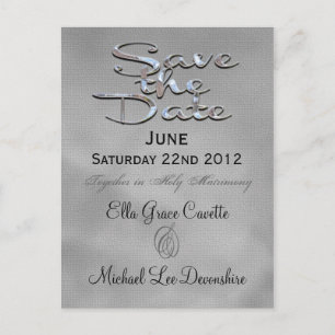 Cartão Postal De Anúncio Elegante Winter Salvar a Data Lembrete de Casament