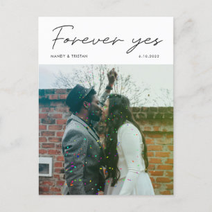 Cartão Postal De Anúncio Elopemento de Foto de Script Minimalista Moderno