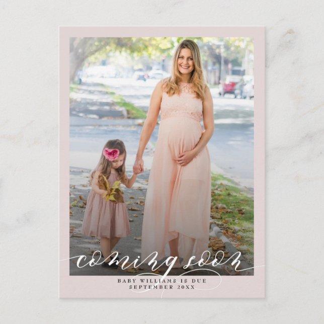 Cartão Postal De Anúncio Em Breve Gravidez Fotográfica (Frente)