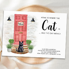 Cartão Postal De Anúncio Em casa é onde o gato é que movemos o gato