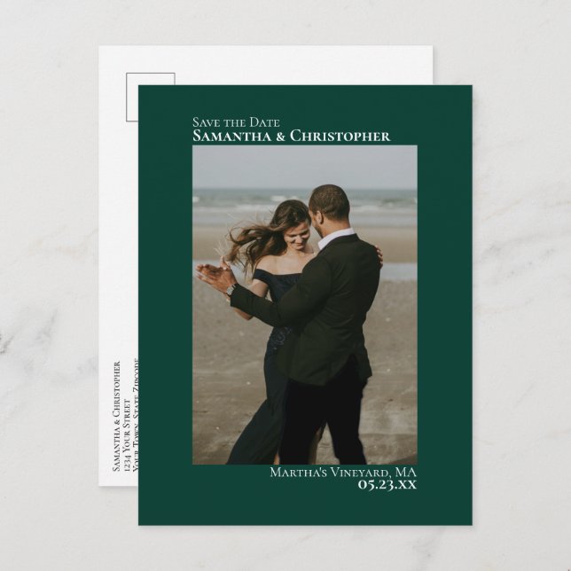 Cartão Postal De Anúncio Emerald Green - Foto Mínima De Casamento Salva A D (Frente/Verso)