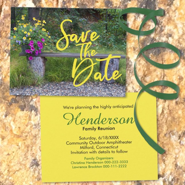 Cartão Postal De Anúncio Encontro Familiar Floral Rústico Foto Substituível (Criador carregado)