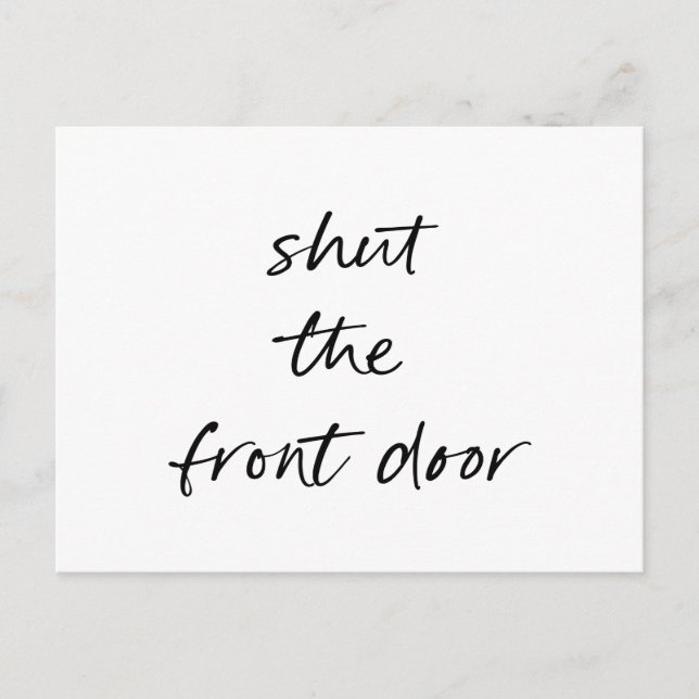 Cartão Postal De Anúncio Endereço engraçado simples preto e branco de casa  (Frente)